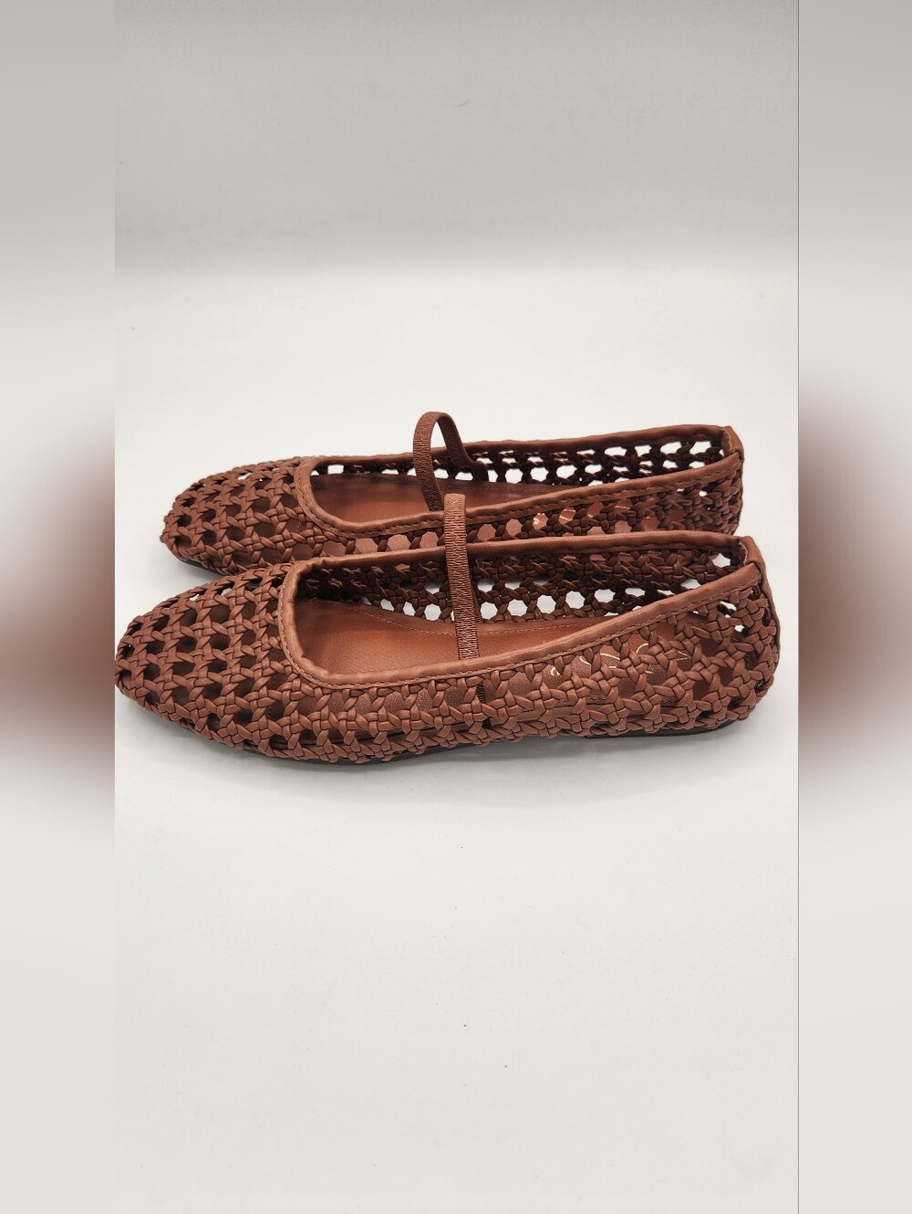 Joie Mary Jane Weavy Brown Flats Size 7.5 - Picture 5 of 8